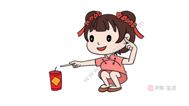 春节快乐简笔画小孩图片