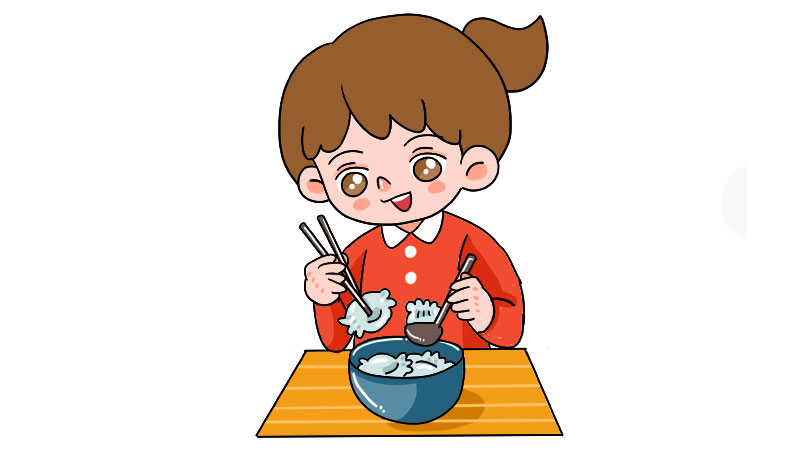 儿童包饺子简笔画彩色图片