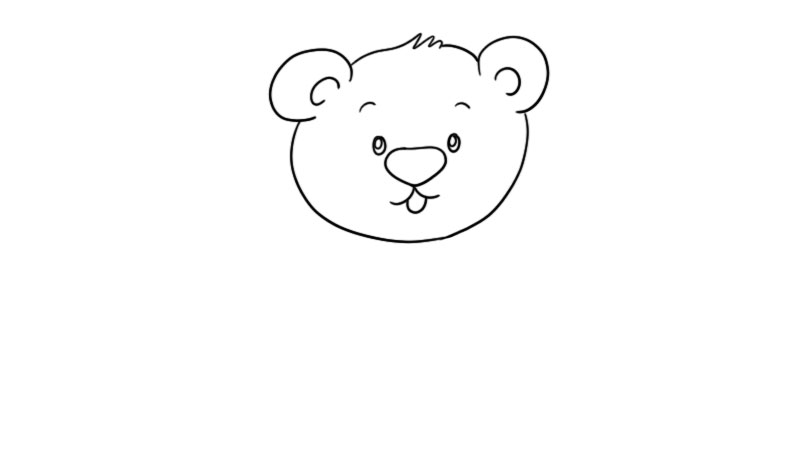 小熊鼻子怎么画简笔画图片