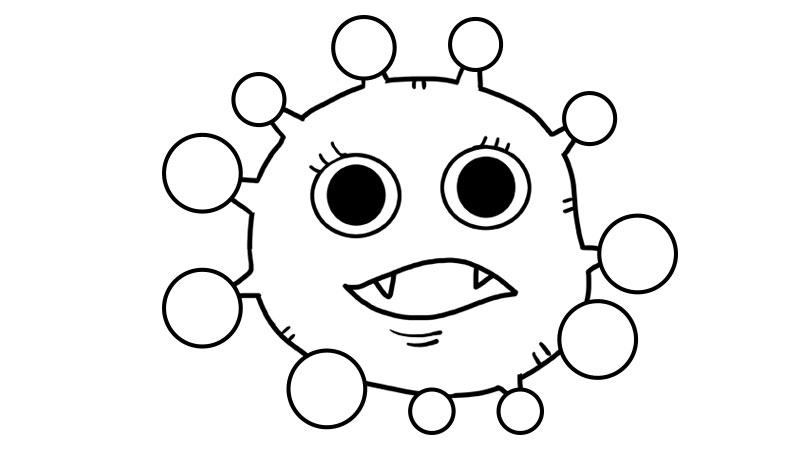 新型冠状病毒简笔画图片