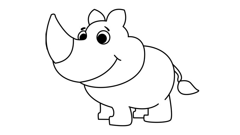 白犀牛简笔画图片