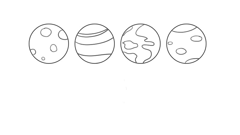 八大行星的简笔画图片