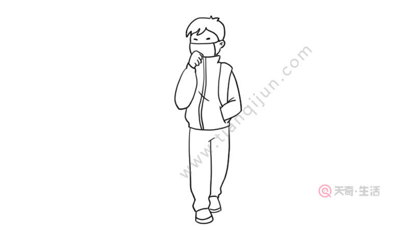 戴口罩的学生简笔画怎么画