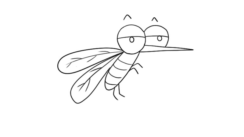 一只蚊子怎么画图片