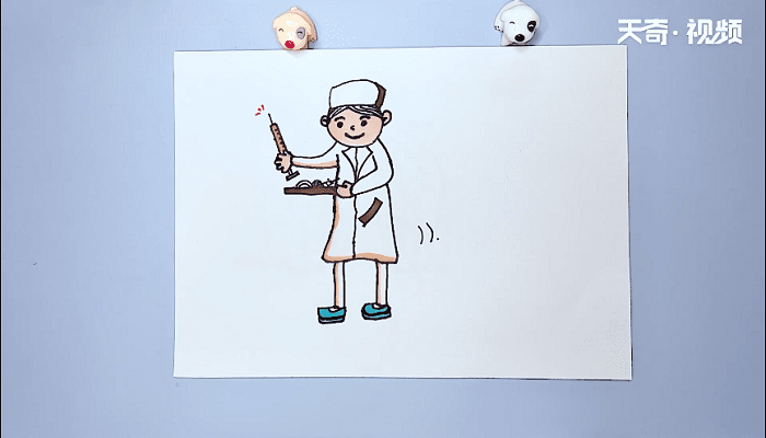 医生打疫苗的简笔画图片