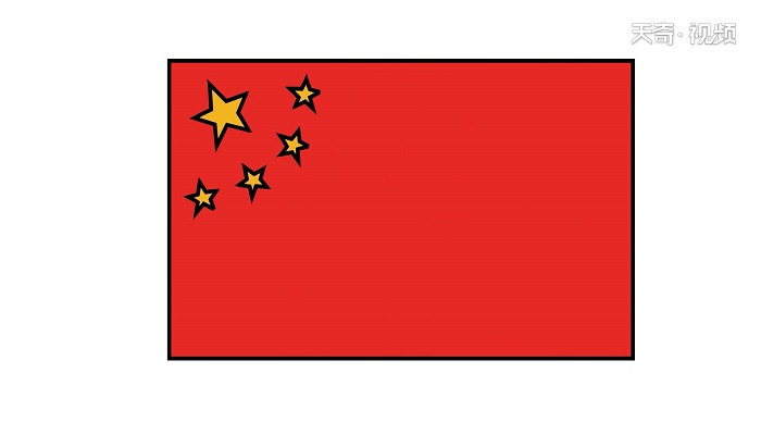 亚洲国旗 简笔画图片