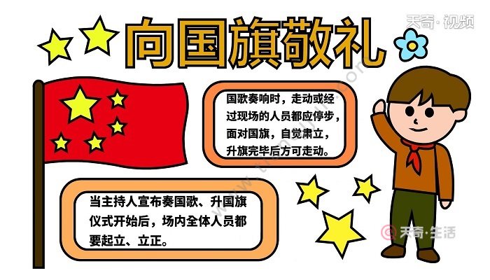 小学生敬礼手抄报图案图片