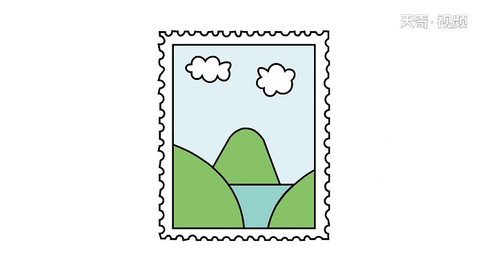 邮票的画法简单图片