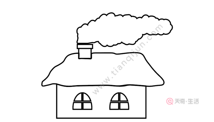房子烟囱简笔画图片