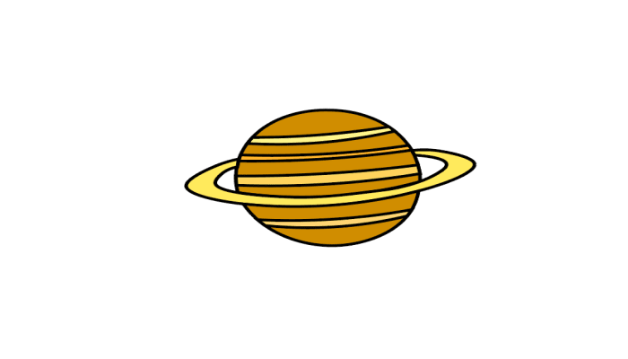土星画简笔画图片