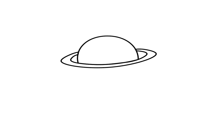 土星简笔画立体图片