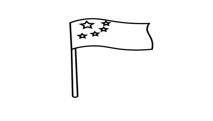 八一国旗简笔画图片