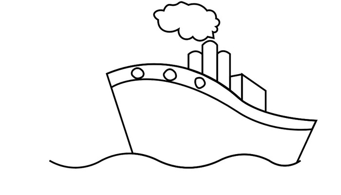 轮船简笔画法图片