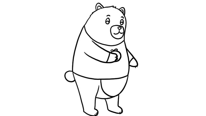 站立的熊简笔画图片