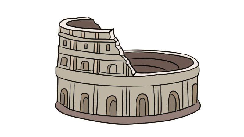 古罗马简笔画斗兽场图片
