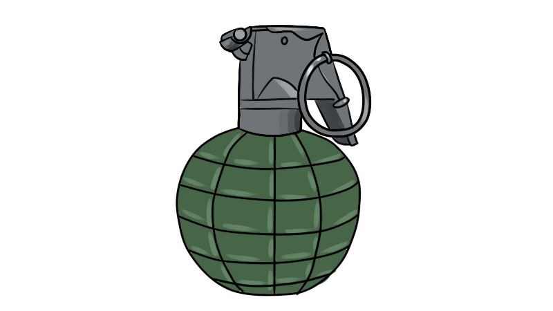 手榴弹怎么画简单图片