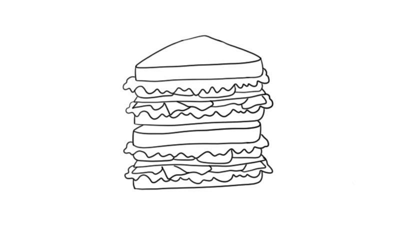 三明治简笔画 步骤图片