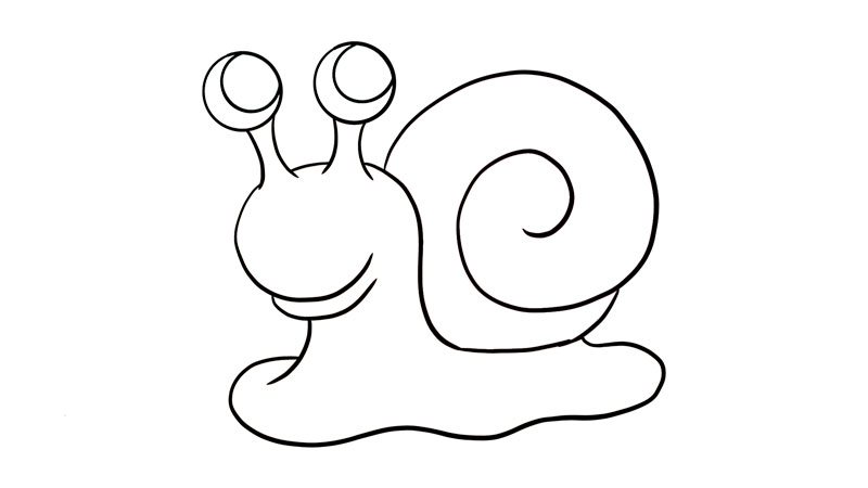 蜗牛简笔画 爬行图片