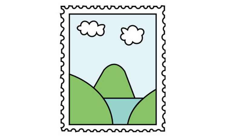 简单的邮票图案图片