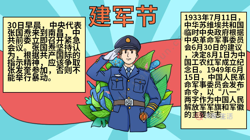 建軍節手抄報 建軍節手抄報的畫法