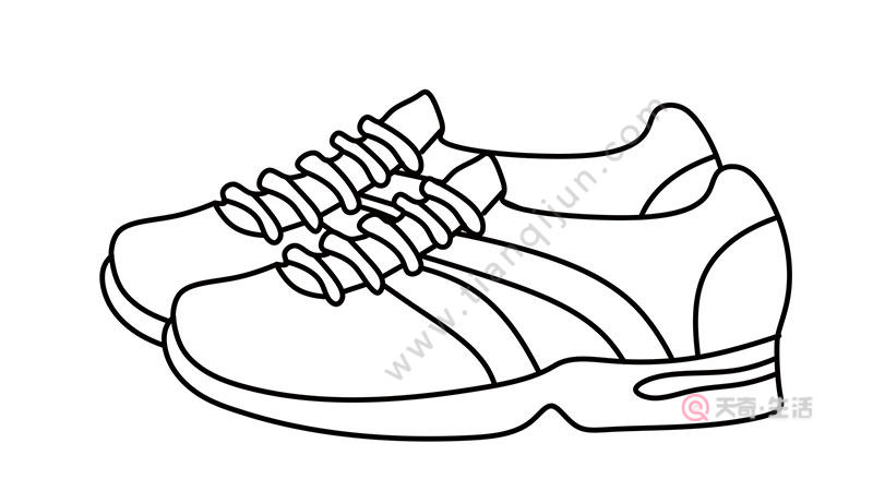 画一双简单的运动鞋图片
