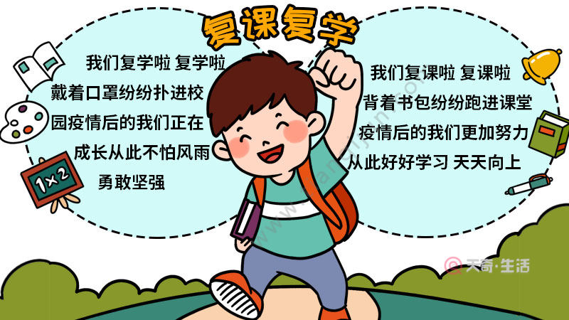 复课复学手抄报 复课复学手抄报的画法