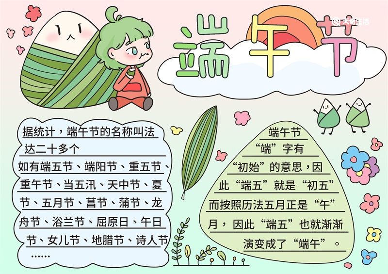 端午节手抄报字少一些图片