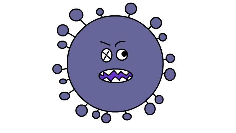 画新型冠状病毒儿童图片