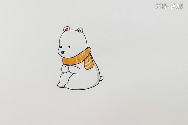 可爱的小北极熊简笔画图片