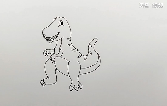 霸王龙化石简笔画图片
