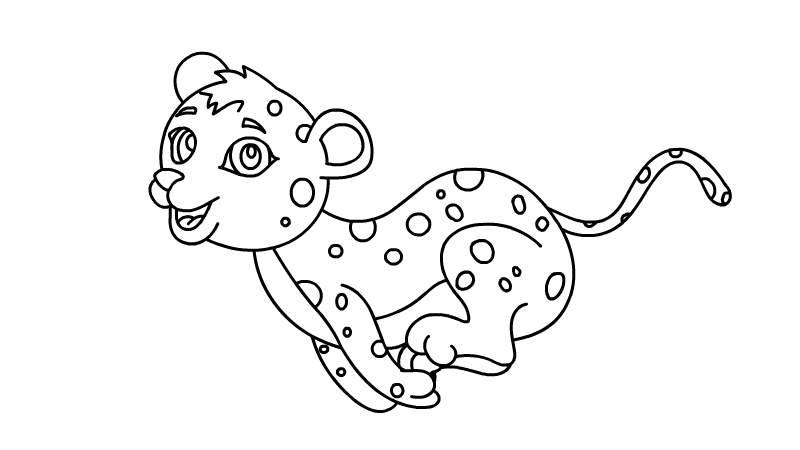 豹子简笔画 儿童绘画图片