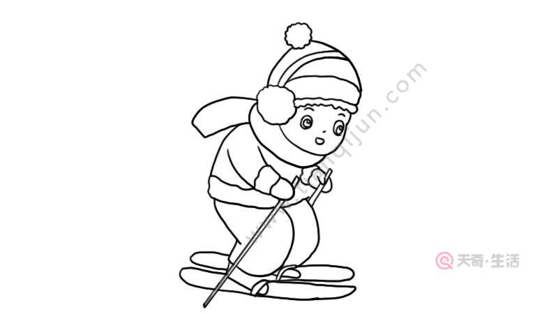 雪容融滑雪的简笔画图片