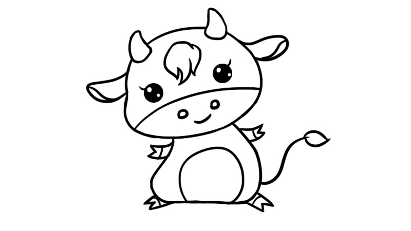 最简单的小牛简笔画图片