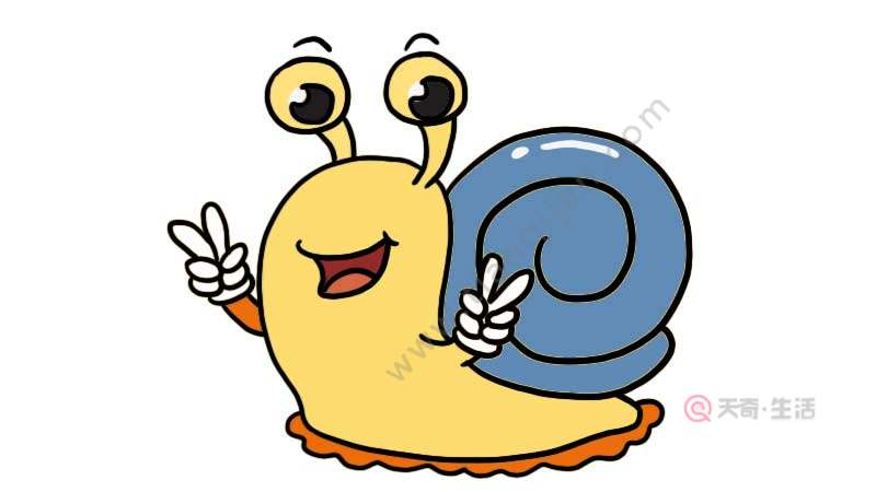 蜗牛简笔画彩色配图图片