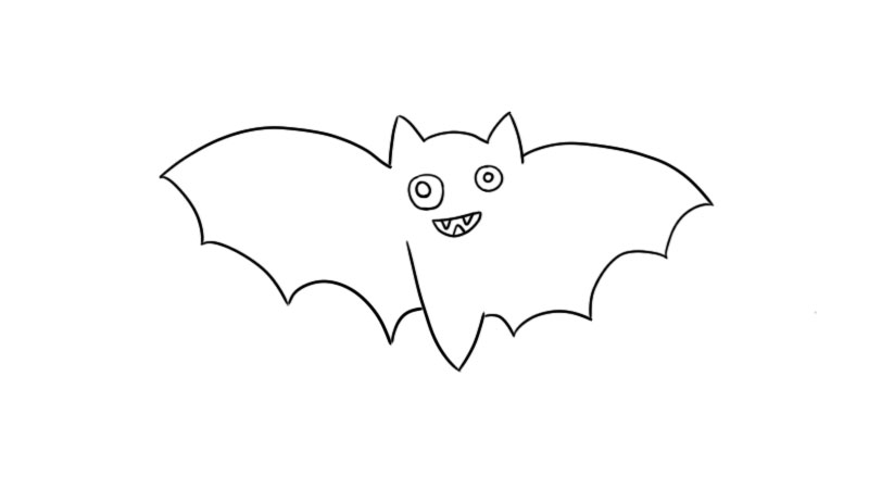 黑蝙蝠简笔画图片