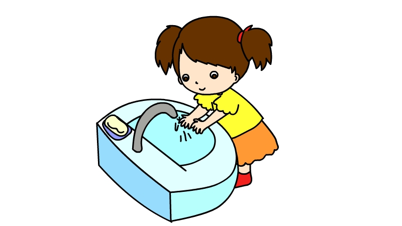 洗手台简笔画彩色图片