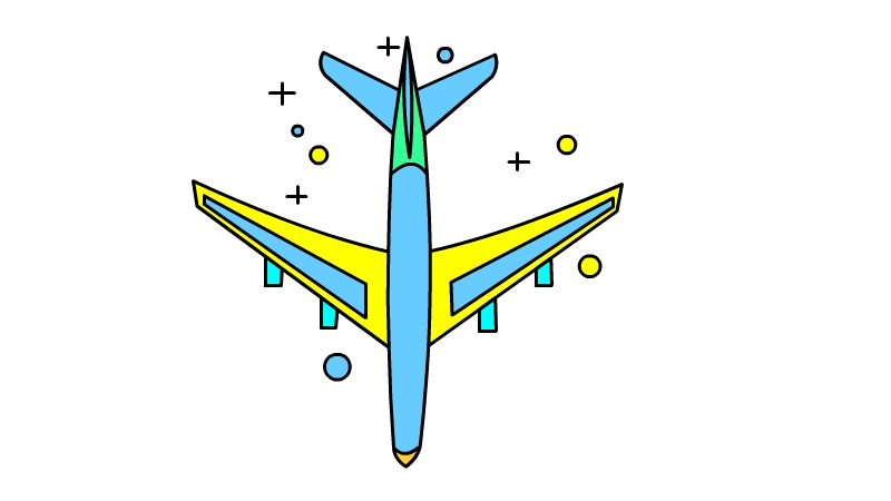 飞机对称图形简笔画图片