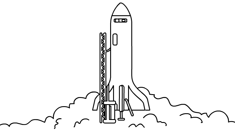 火箭助推器简笔画图片