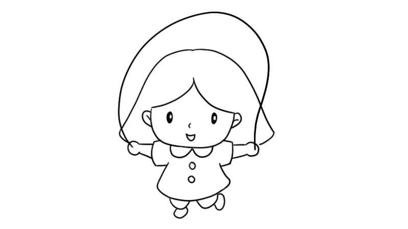 跳绳的小女孩简笔画怎么画怎么画跳绳的小女孩简笔画