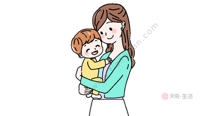 妈妈抱宝宝简笔画卡通图片