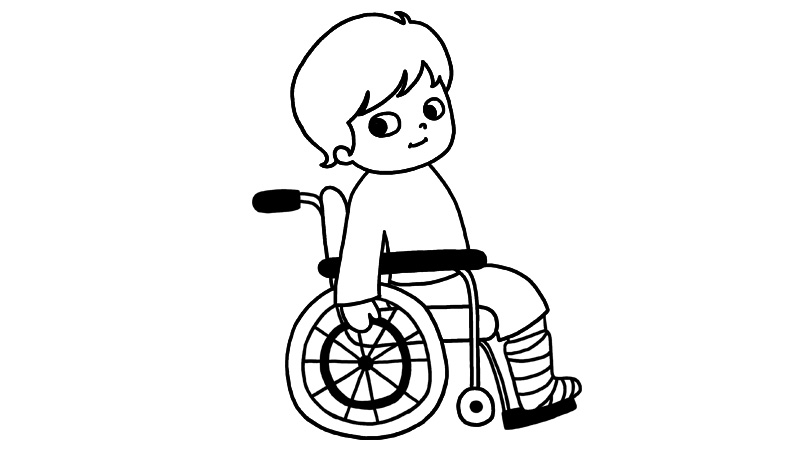 关爱残疾人的画简单图片