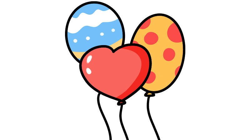 爱心气球简笔画简单图片