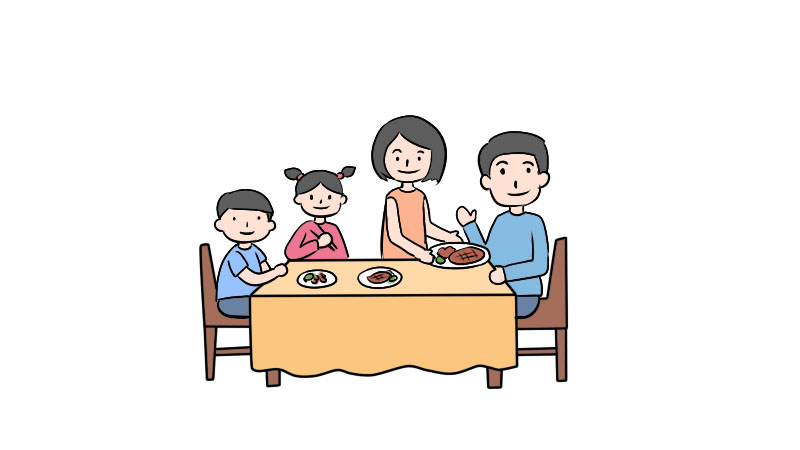 家庭聚餐图片简笔画图片