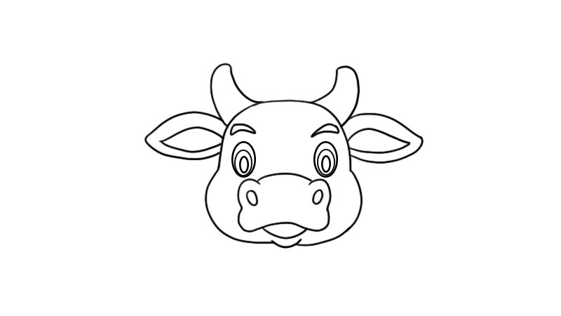 牛鼻子简笔画图片