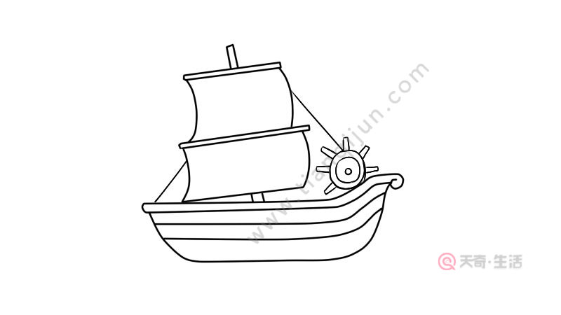 画船的简笔画步骤 画船的简笔画教程