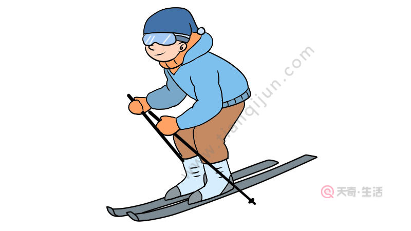 自由式滑雪,简笔画图片