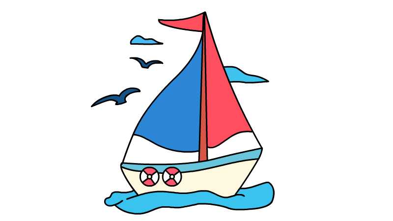 儿童画船设计图片