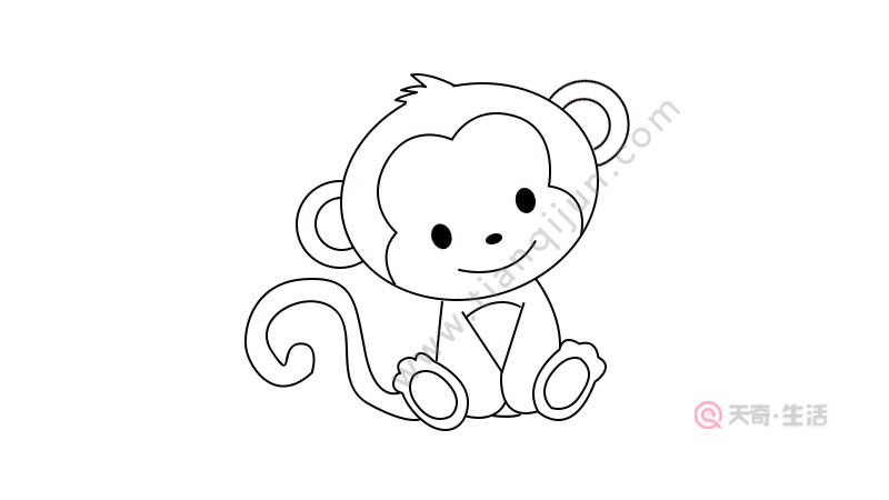 胖的猴子简笔画图片