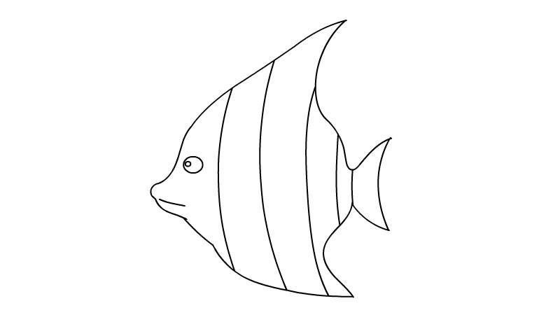 海底热带鱼简笔画图片