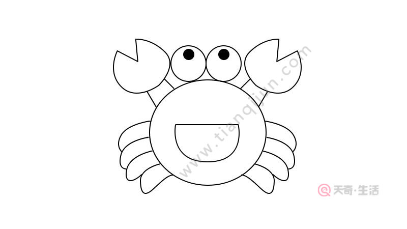 年夜饭螃蟹简笔画图片